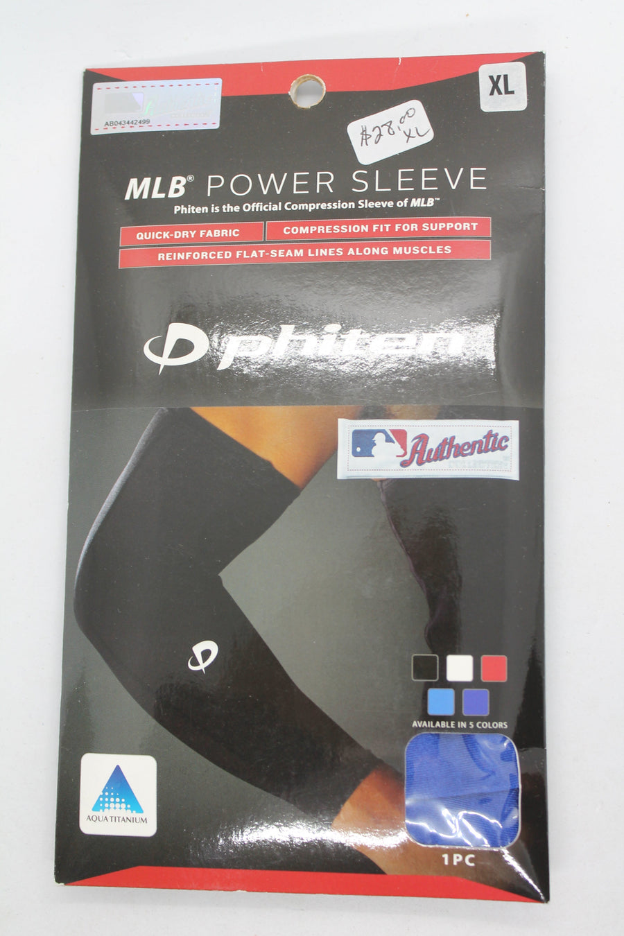 Phiten MLB Power Arm Sleeve - MLB Authentic - Royal Blue - XLarge