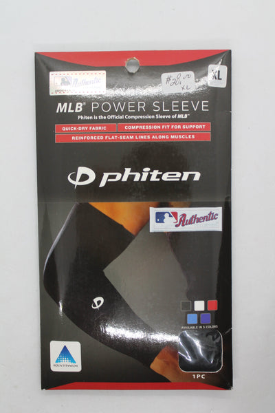 Phiten MLB Power Arm Sleeve - MLB Authentic - Black - XLarge