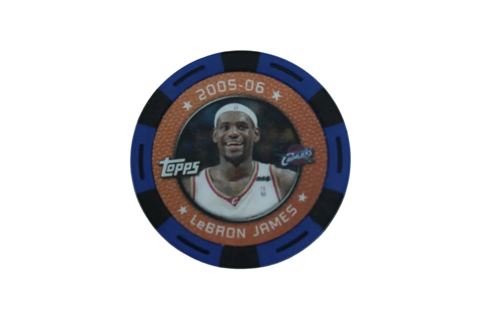 NBA 2005-06 Lebron James NBA Topps Poker Chip Blue/Black Cavaliers Rare