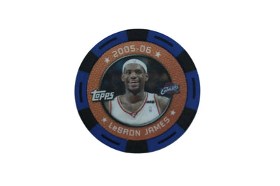 NBA 2005-06 Lebron James NBA Topps Poker Chip Blue/Black Cavaliers Rare