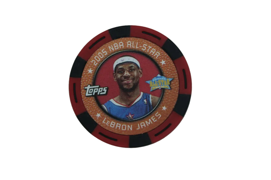 NBA 2005-06 Lebron James NBA Topps Poker Chip Red/Black All Star