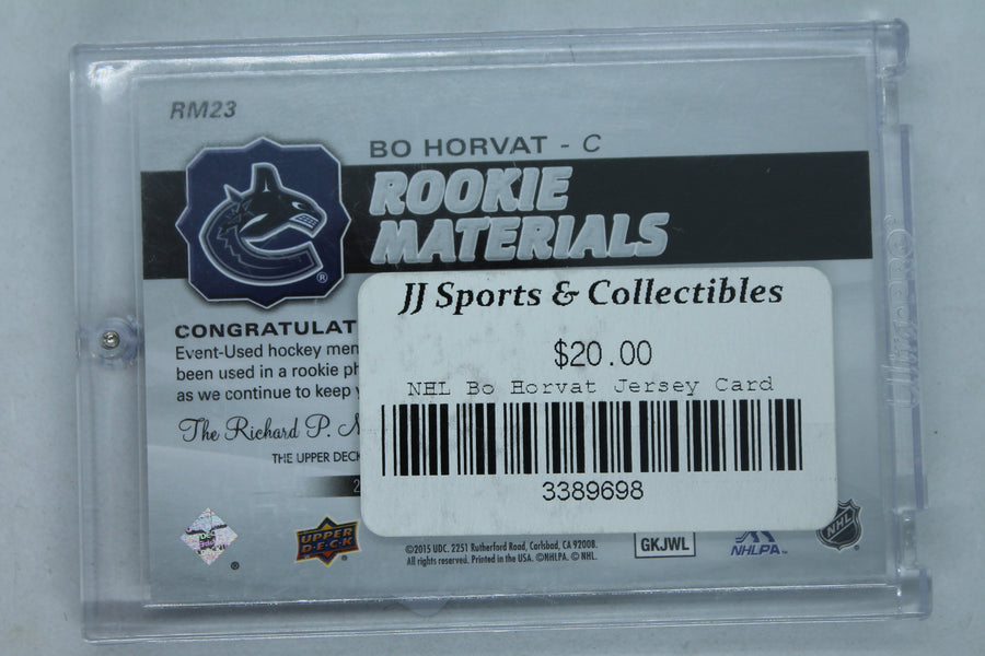 Bo Horvat 2014-15 Upper Deck Rookie Materials Jersey #RM23 - Vancouver Canucks