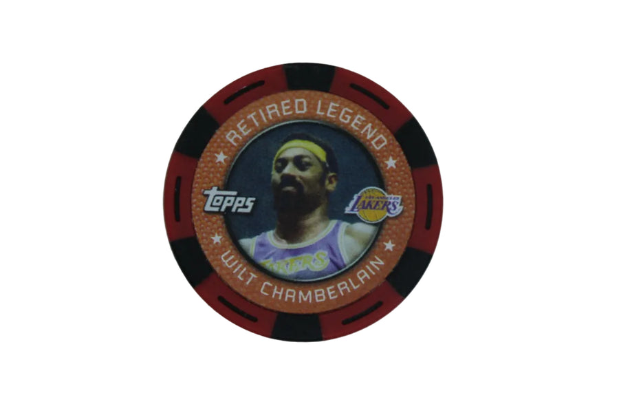 NBA 2005-06 Wilt Chamberlain NBA Topps Retired Legend Poker Chip Red/Black - Lakers
