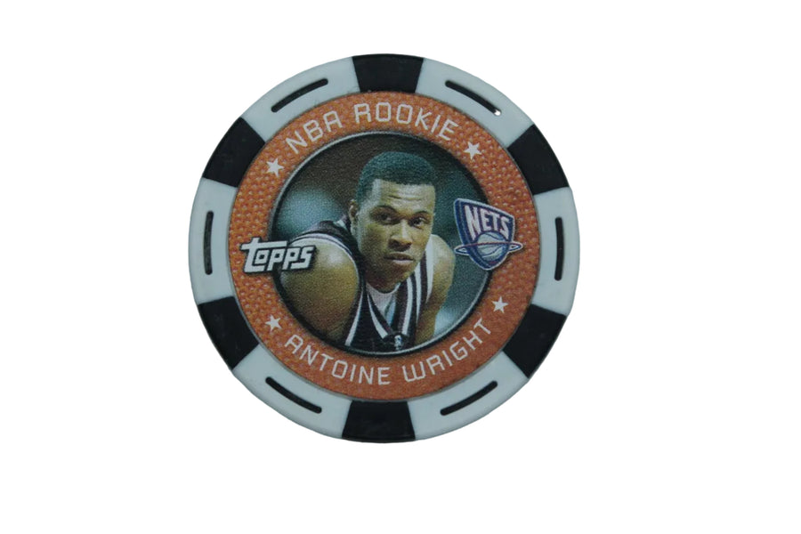 NBA 2005-06 Antoine Wright NBA Topps Rookie Poker Chip White/Black - Nets