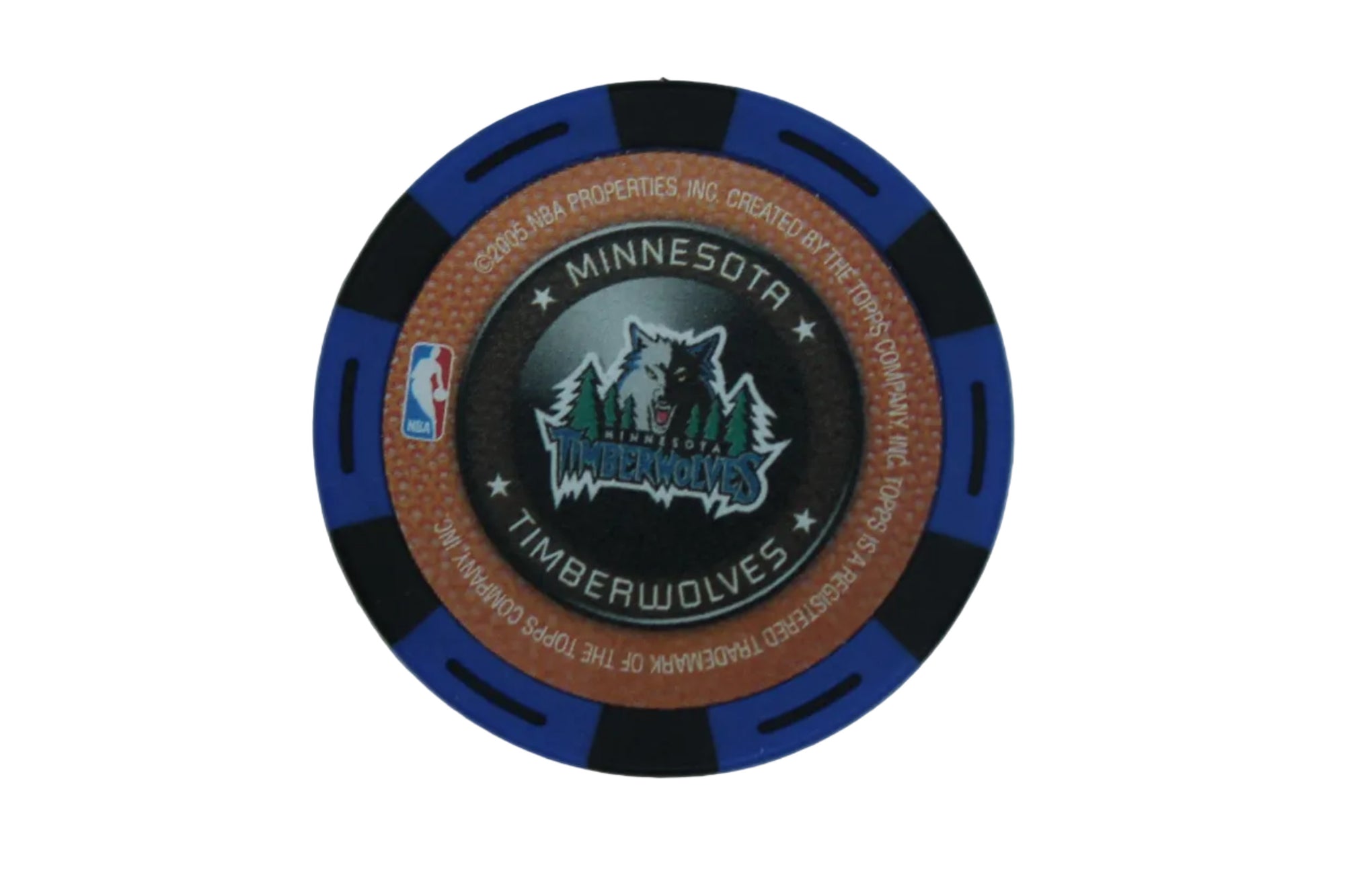 NBA 2005-06 Kevin Garnett NBA Topps Poker Chip Blue/Black - Timberwolves