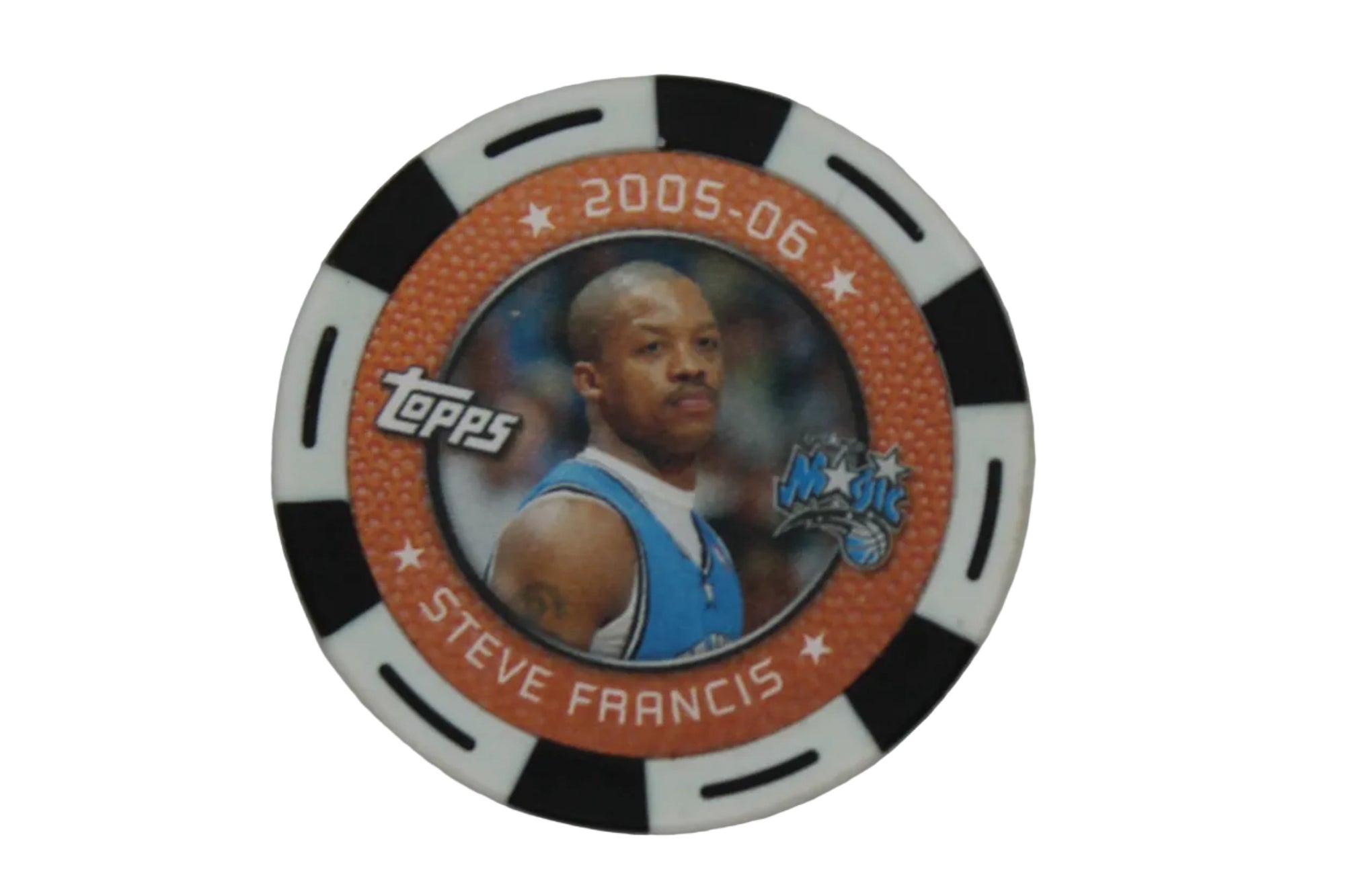 NBA 2005-06 Steve Francis NBA Topps Poker Chip White/Black - Magic