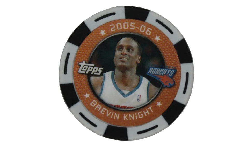 NBA 2005-06 Brevin Knight NBA Topps Poker Chip White/Black - Bobcats