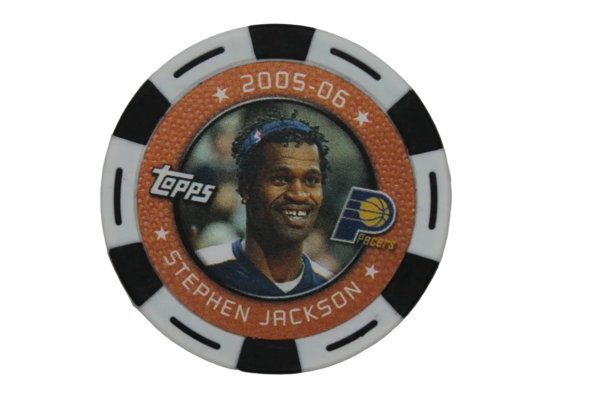NBA 2005-06 Stephen Jackson NBA Topps Poker Chip White/Black - Pacers