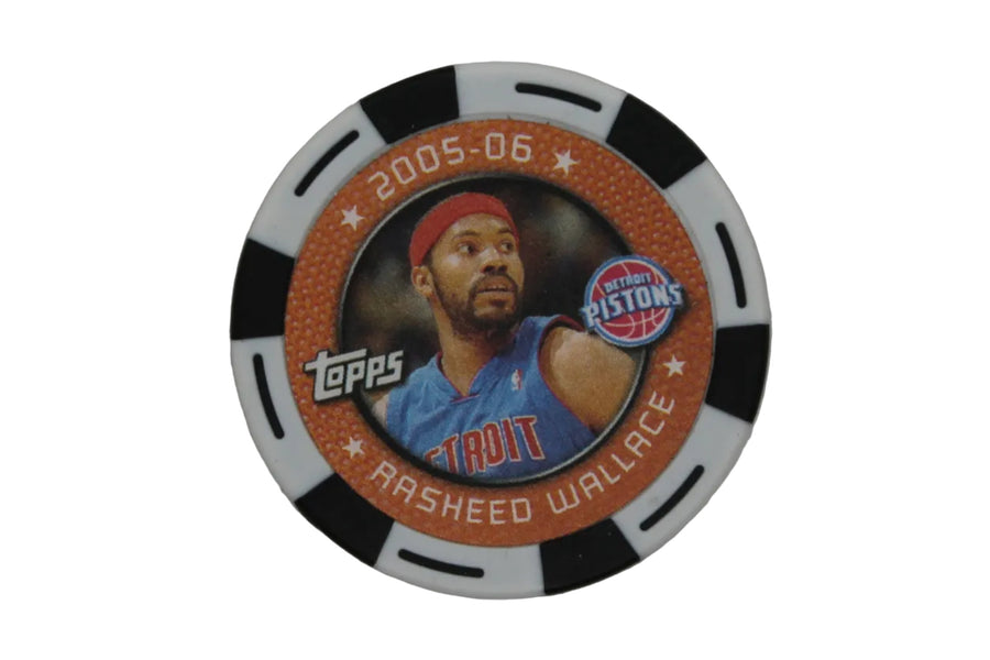 NBA 2005-06 Rasheed Wallace NBA Topps Poker Chip White/Black - Pistons