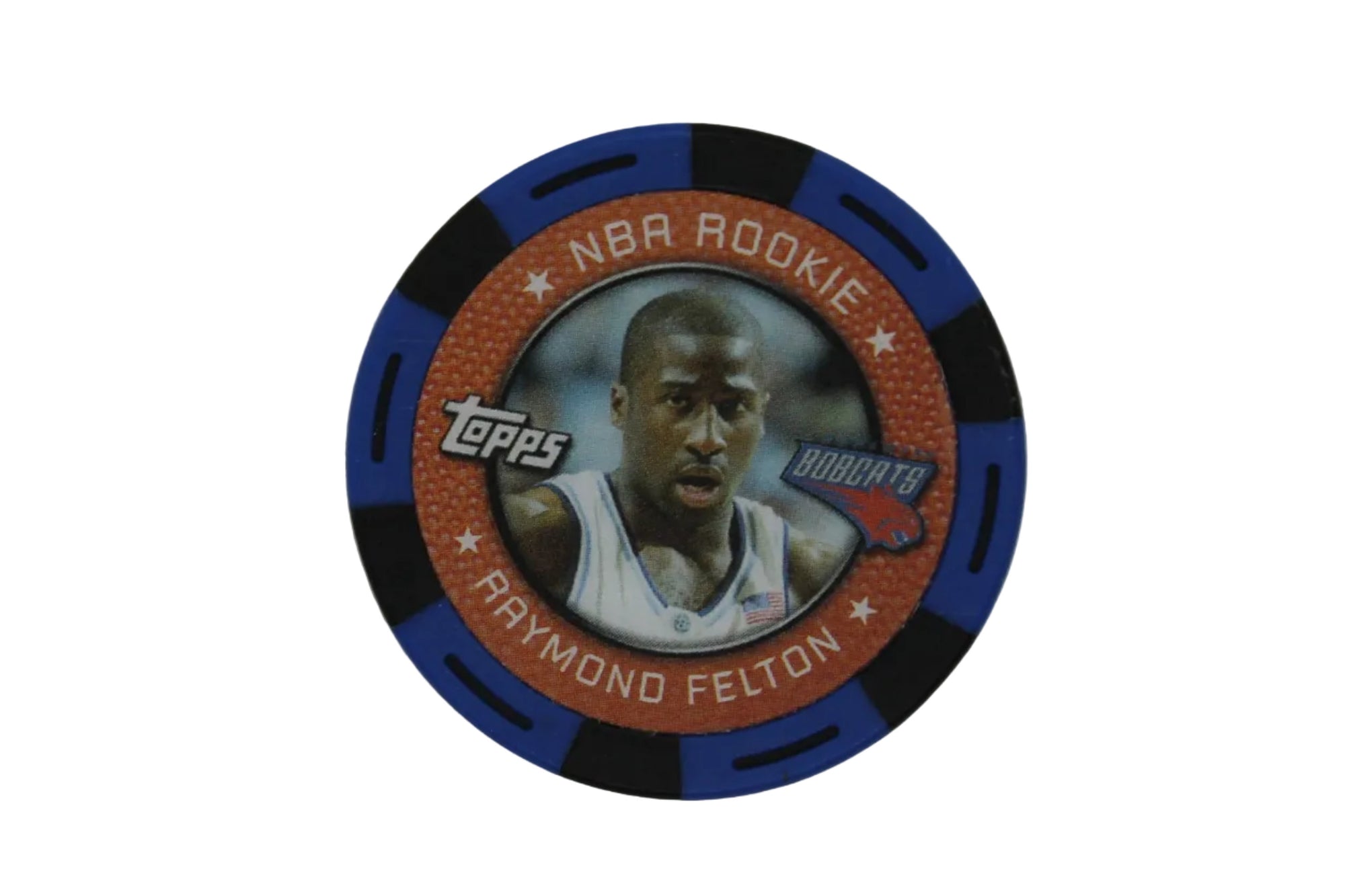 NBA 2005-06 Raymond Felton NBA Topps Rookie Poker Chip Blue/Black - Bobcats