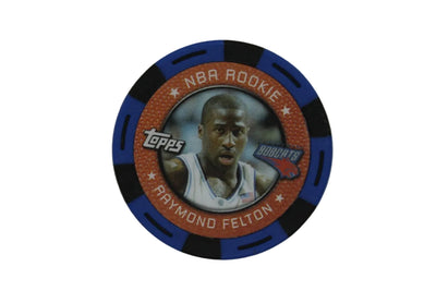 NBA 2005-06 Raymond Felton NBA Topps Rookie Poker Chip Blue/Black - Bobcats