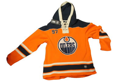 NHL Alumni Player - Connor McDavid #97 Edmonton Oilers Men's '47 Brand Lacer Hoodie - Medium