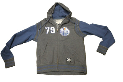 NHL Edmonton Oilers Men's Bagwell Fleece Old Time Hockey Zip-Up Hoodie