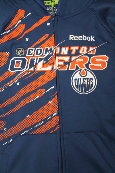 NHL Edmonton Oilers Men's Reebok Center Ice Zip-Up Hoodie - Large