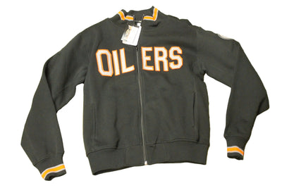NHL Edmonton Oilers Men's Old Time Hockey Zip-Up Long Sleeve - Medium