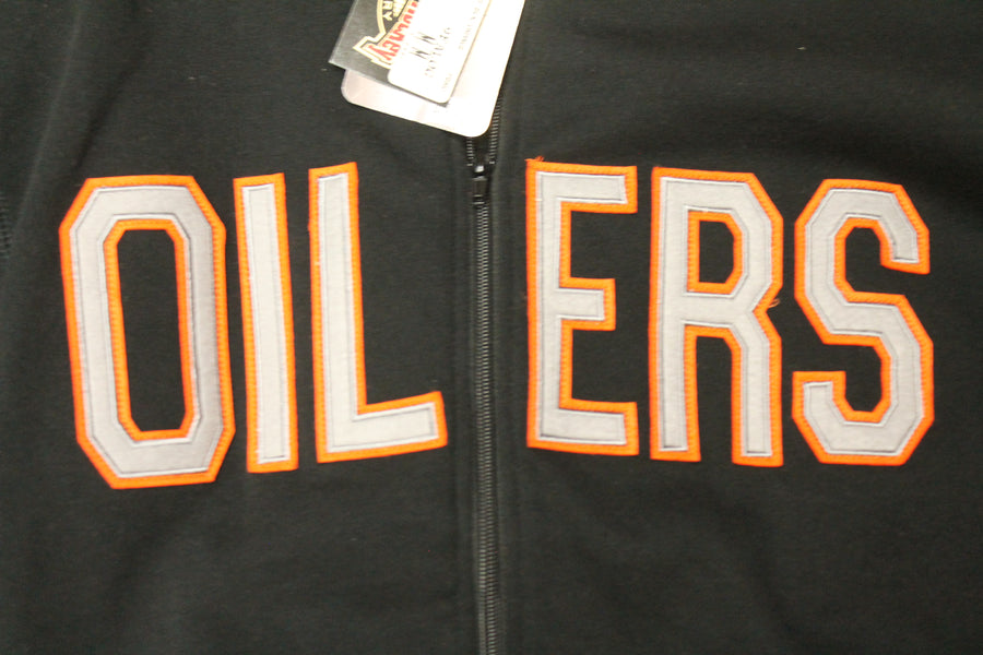 NHL Edmonton Oilers Men's Old Time Hockey Zip-Up Long Sleeve - Medium