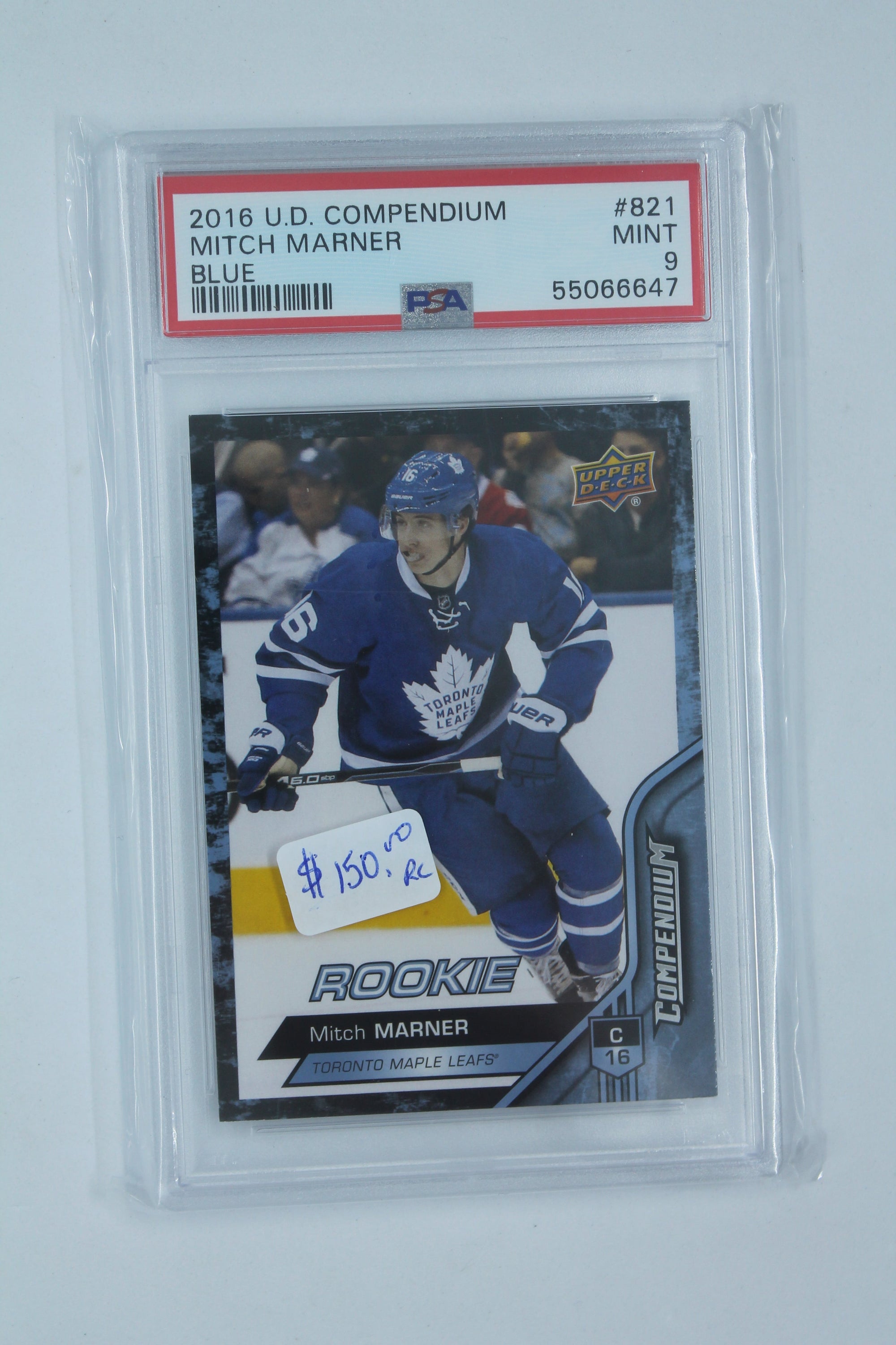 Mitch Marner 2016-17 Upper Deck Compendium - [Base] - Blue #821 Rookies - [PSA 9 MINT]