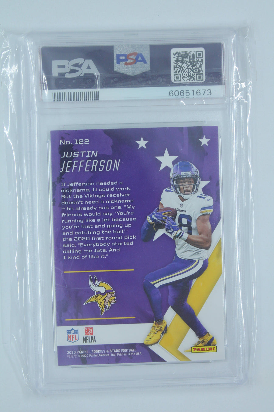 Justin Jefferson 2020 Panini Rookies & Stars - [Base] #122 Rookie Card -  [PSA 9]