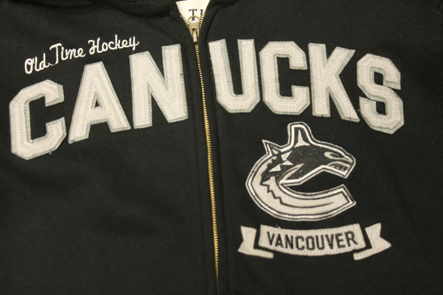 NHL Vancouver Canucks Men's Old Time Hockey Black Fury Zip-Up Hoodie