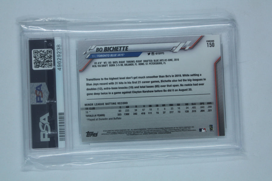 Bo Bichette 2020 Topps Chrome Rookie Card PSA Mint 9
