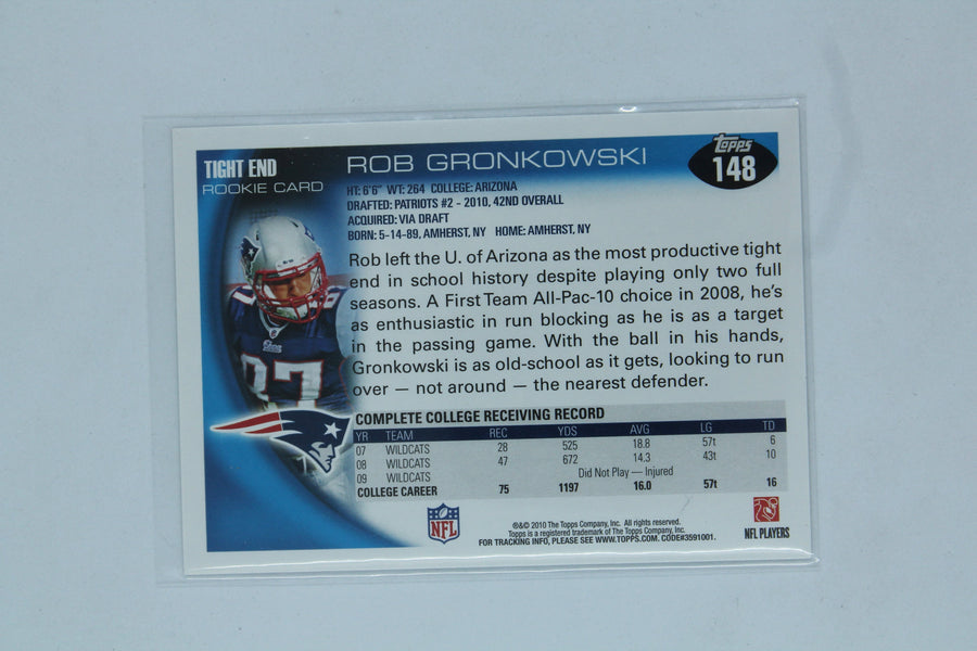 Rob Gronkowski 2010 Topps - Ball in Right Arm Rookie Card