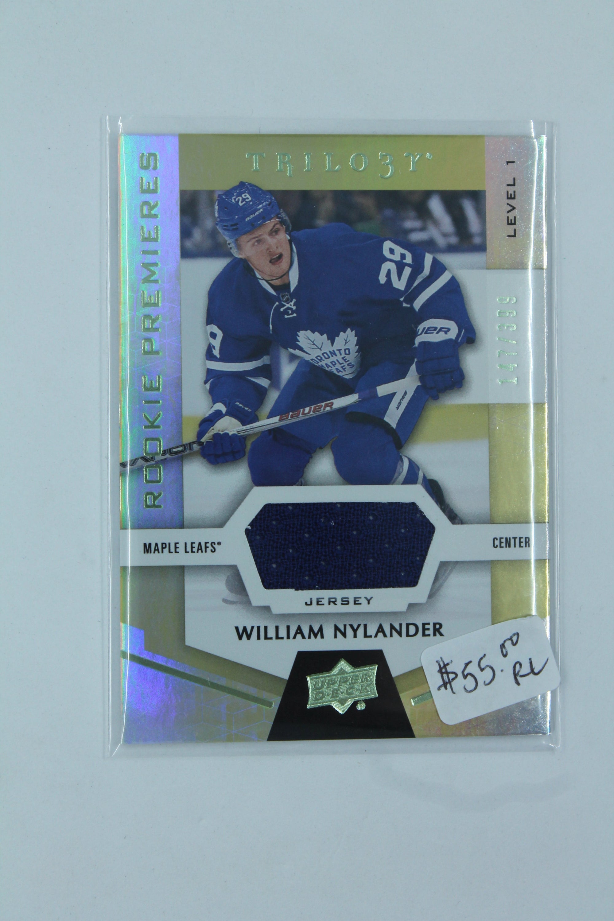 William Nylander 2016-17 Upper Deck Trilogy - Green Relics Rookie Card #147/399