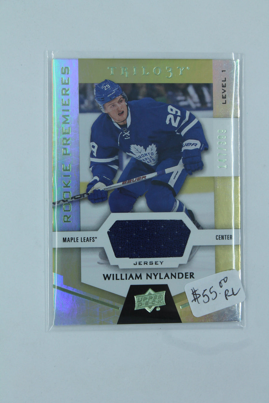 William Nylander 2016-17 Upper Deck Trilogy - Green Relics Rookie Card #147/399