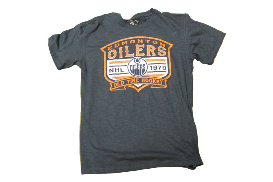 NHL Edmonton Oilers Men's Old Time Hockey Tee - Medium