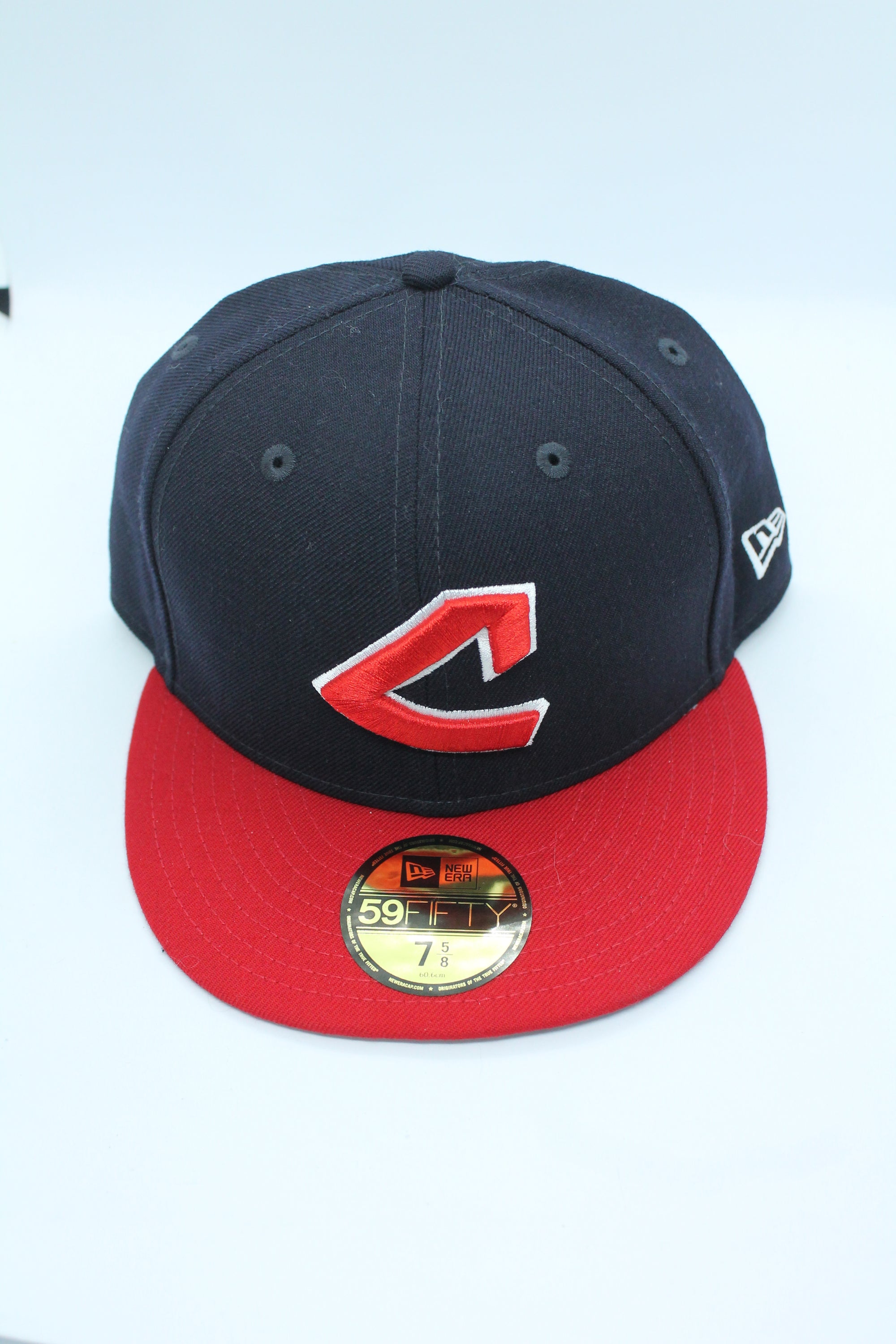 Cleveland Indians New Era Cooperstown Collection Wool - 59FIFTY Fitted Hat Navy/Red