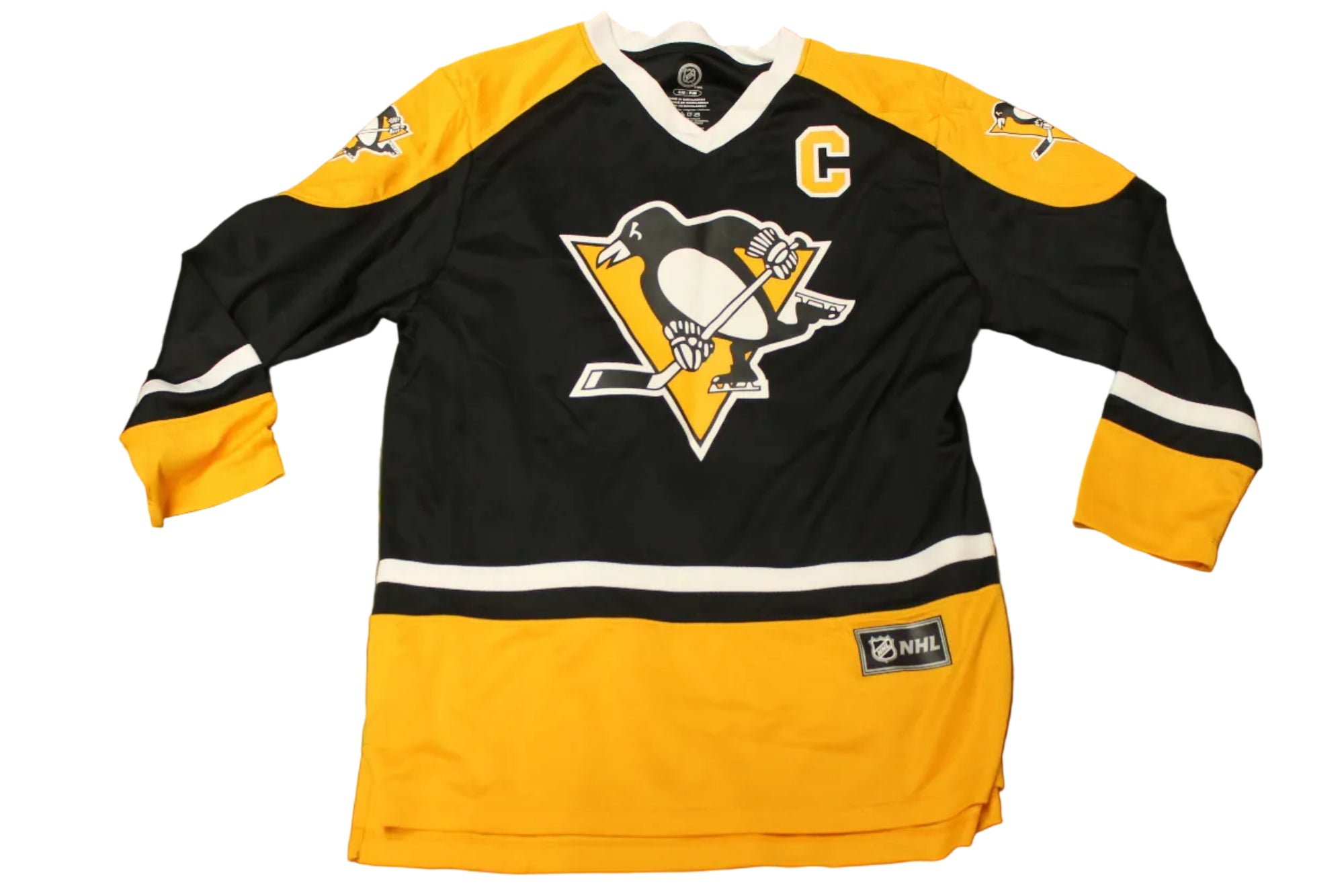 NHL Sidney Crosby Men's Silk Screened Home Practice Jersey - Pittsburgh Penguins - S/M
