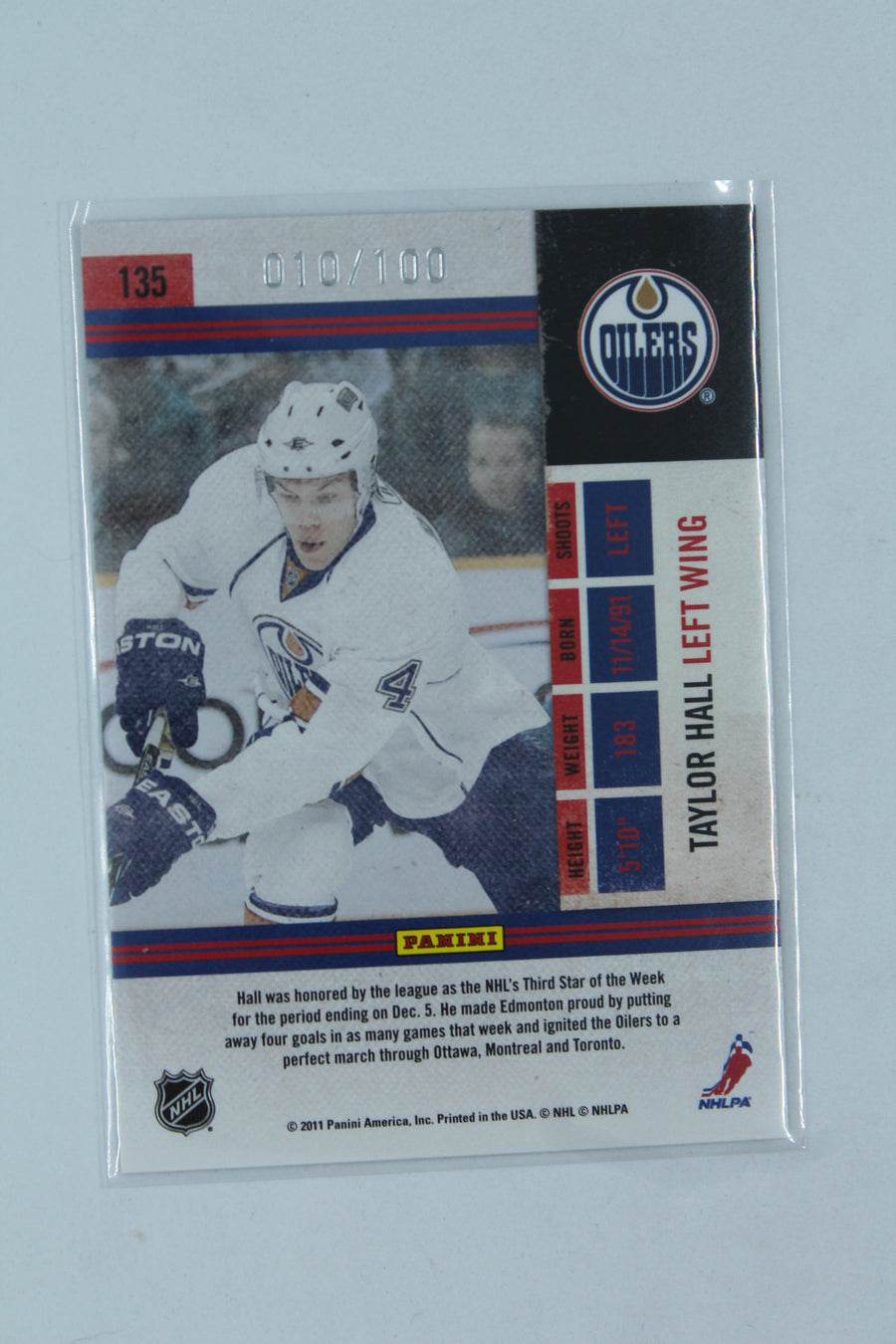 Taylor Hall 2010-11 Panini Playoff Contenders - Playoff Ticket Rookie Card #010/100