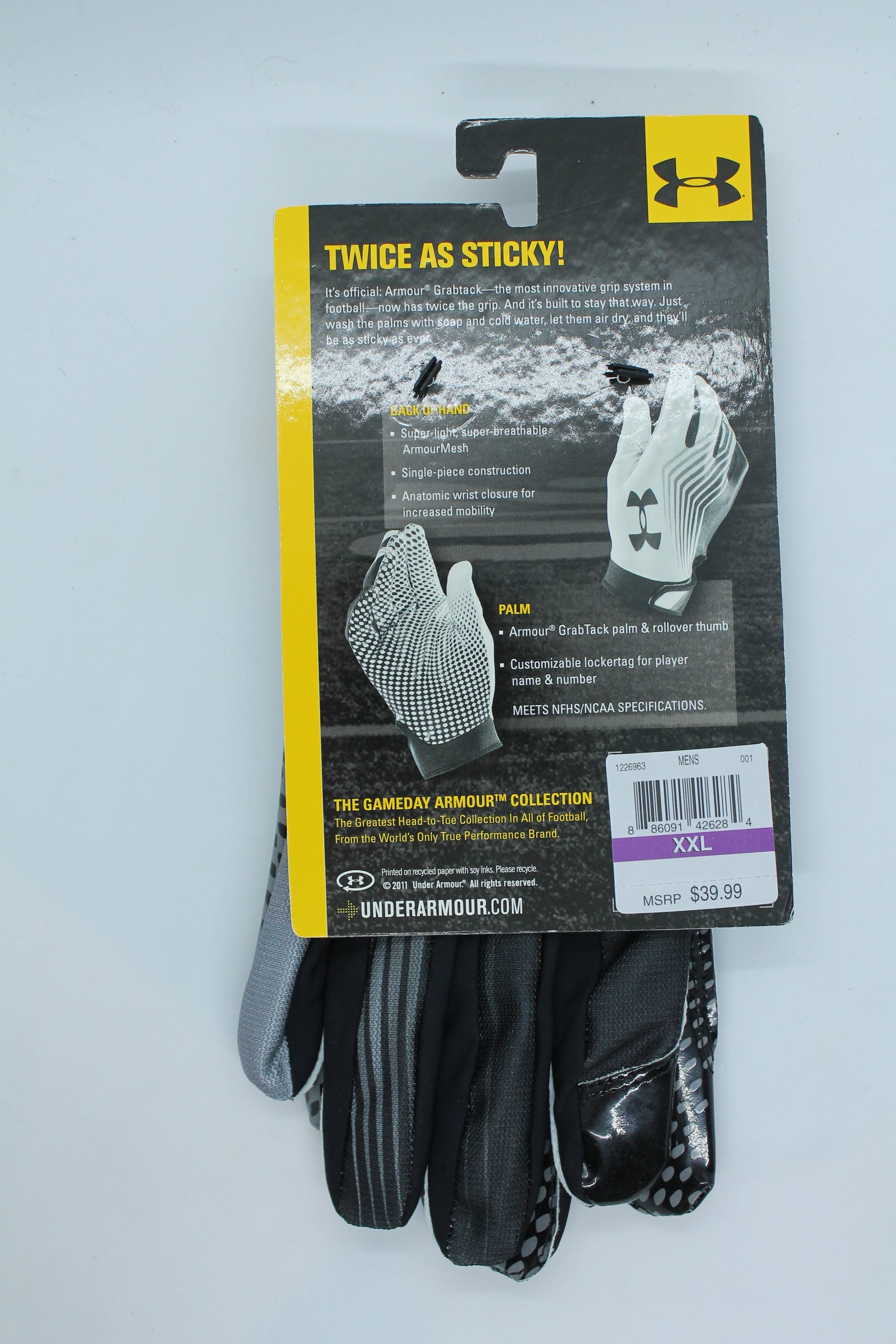 UNDER ARMOUR BLUR FOOTBALL GLOVES -  XXL (Sale)