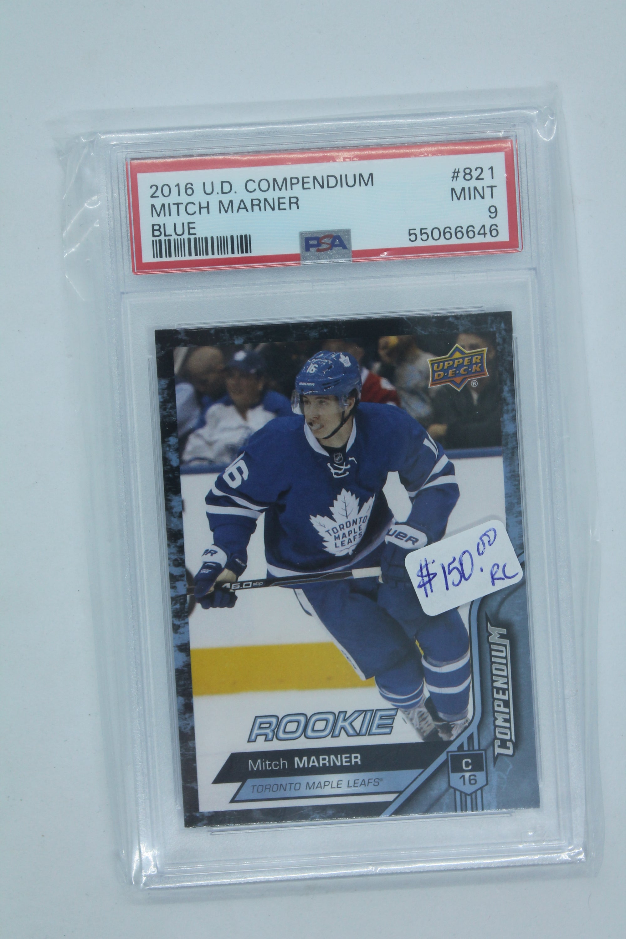 Mitch Marner 2016-17 Upper Deck Compendium - [Base] - Blue #821 Rookies - [PSA 9 MINT]