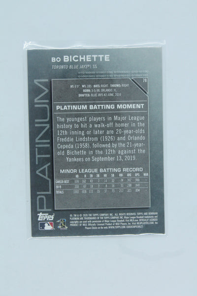 Bo Bichette 2020 Bowman Platinum Rookie Card