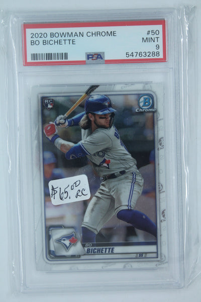 Bo Bichette  2020 Bowman Chrome Rookie Card - PSA Mint 9