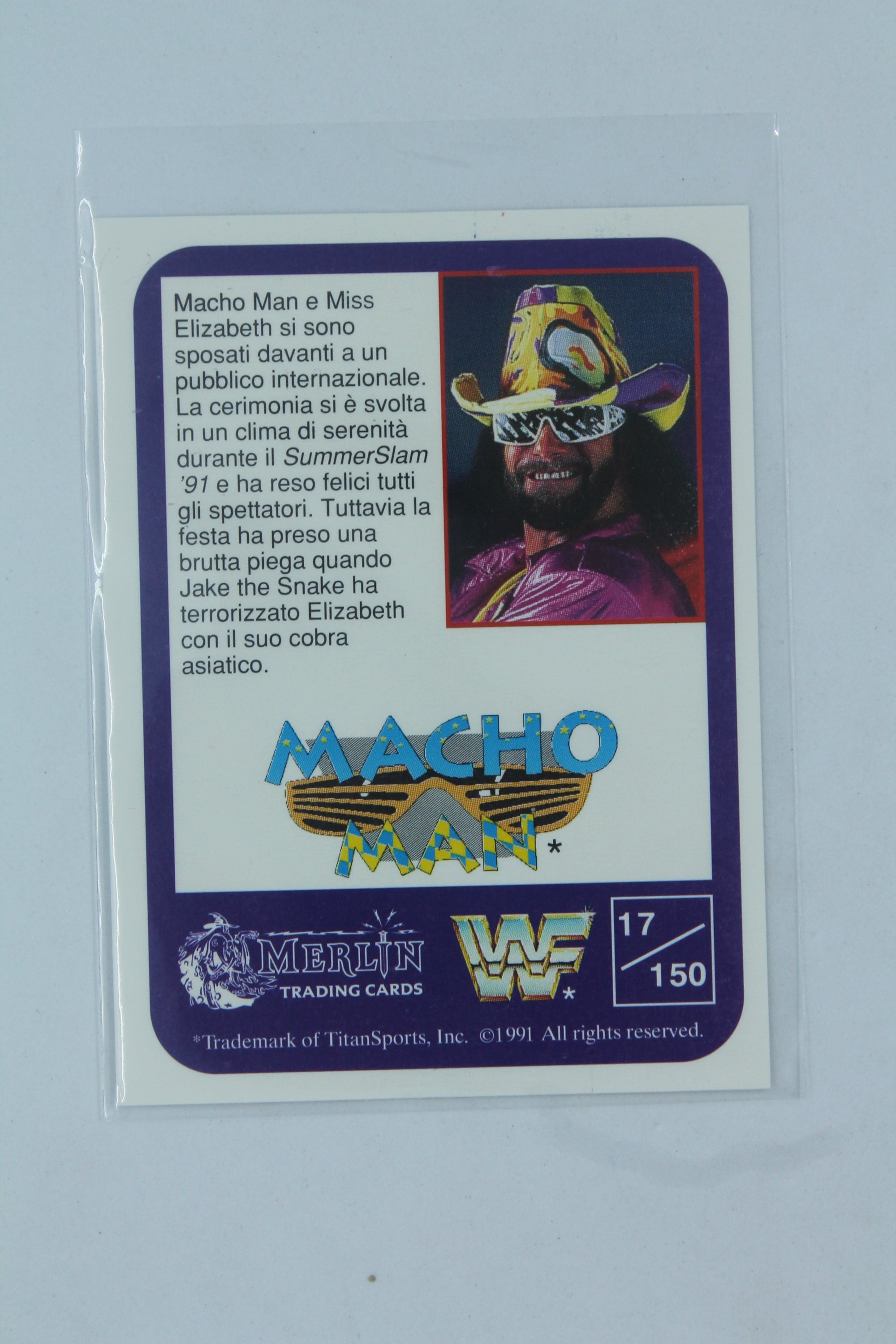 Randy Savage and Miss Elizabeth 1991 Merlin WWF Rookie Card