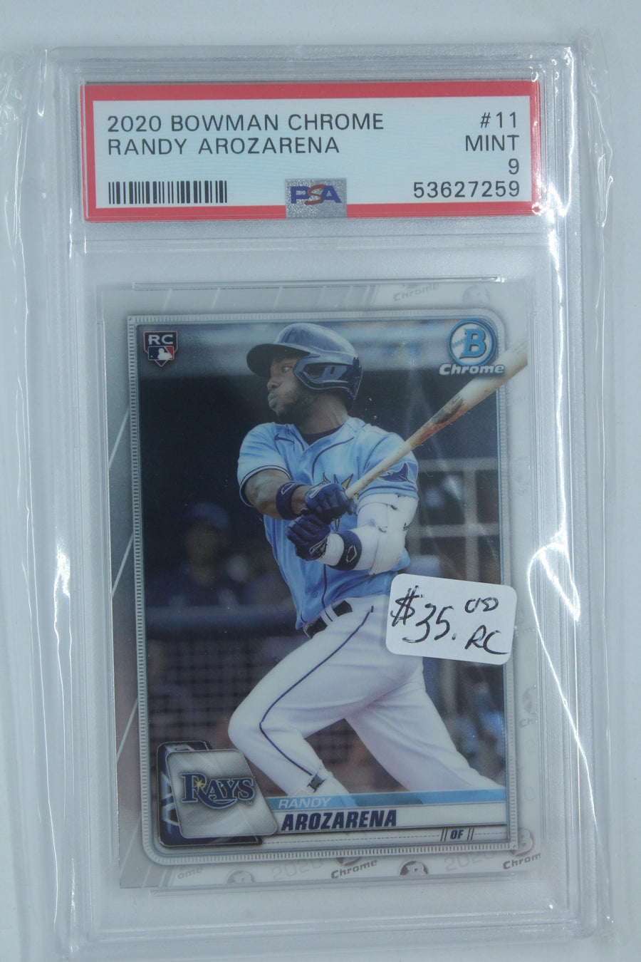 Randy Arozarena 2020 Bowman Chrome Rookie Card - PSA Mint 9