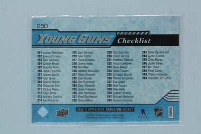 Auston Matthews & William Nylander Young Guns Checklist Rookie Card