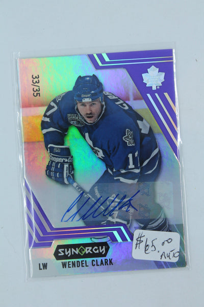 Wendel Clark 2020-21 UD Synergy Purple Legend Autograph #33/35