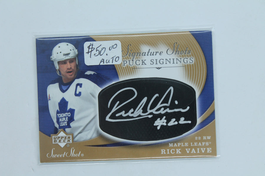Rick Vaive 2007-08 Upper Deck Sweet Shot Puck Signings - #SSP-RV