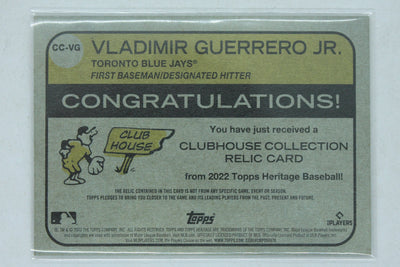 Vladimir Guerrero Jr. 2022 Topps Heritage - Clubhouse Collection Relics Jersey Card