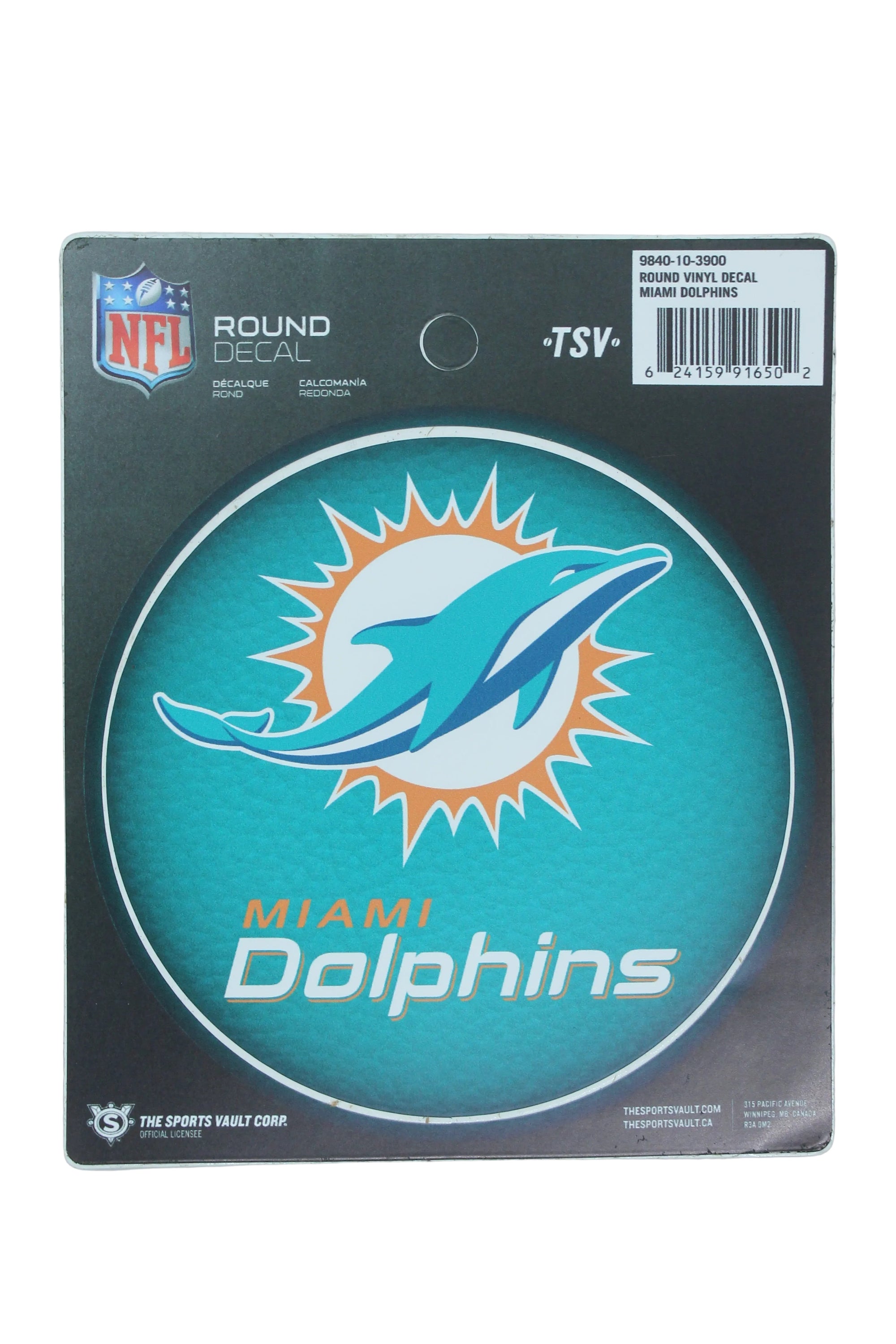 NFL Miami Dolphins Round Vinyl Decal