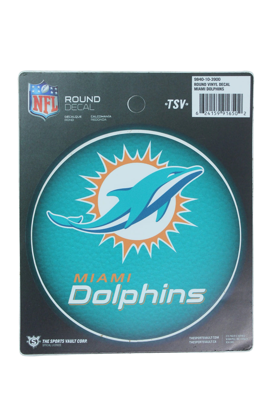 NFL Miami Dolphins Round Vinyl Decal