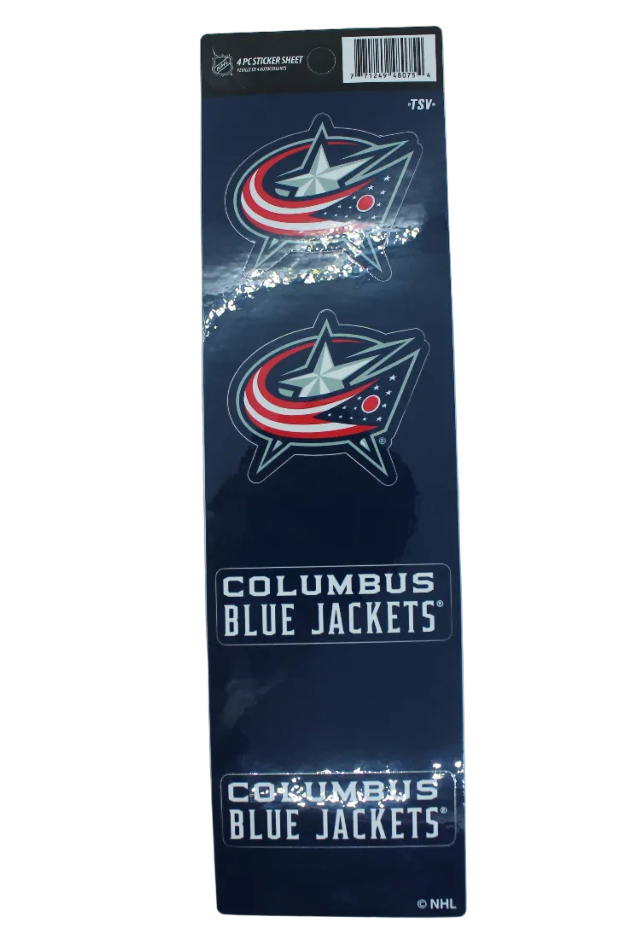 NHL Columbus Blue Jackets 4 piece Sticker Sheet