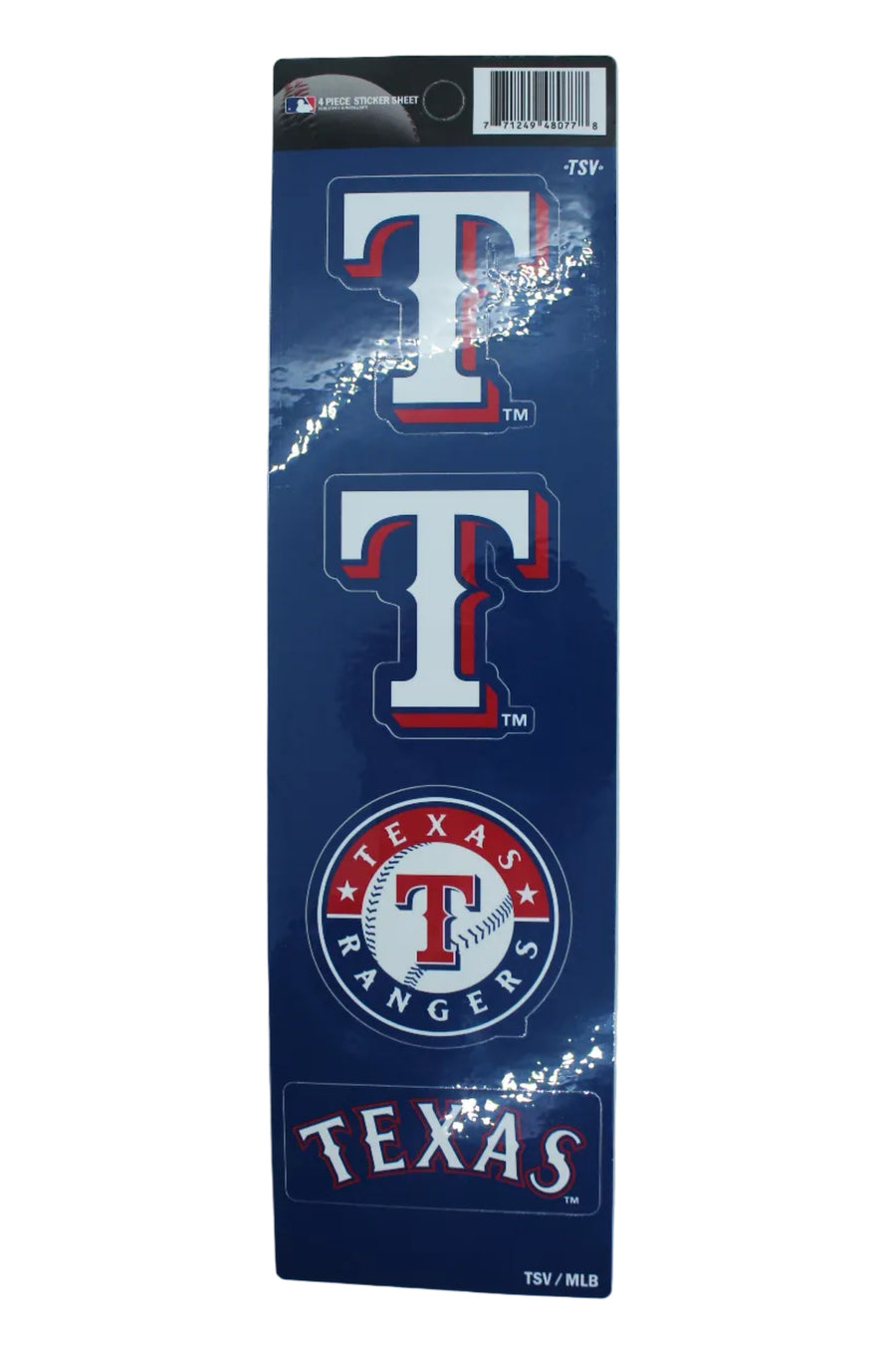 MLB Texas Rangers 4 piece Sticker Sheet