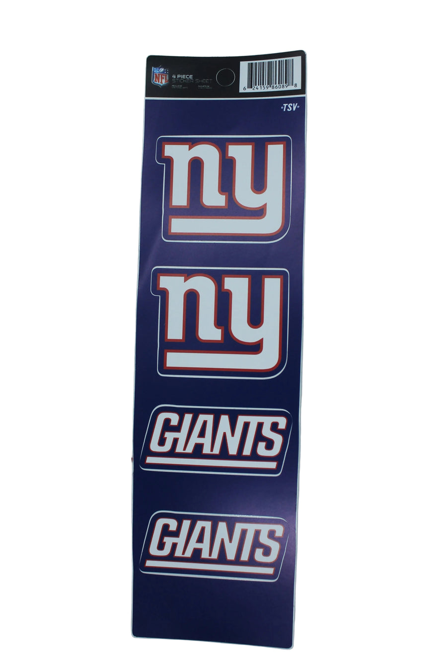 NFL New York Giants 4 piece Sticker Sheet