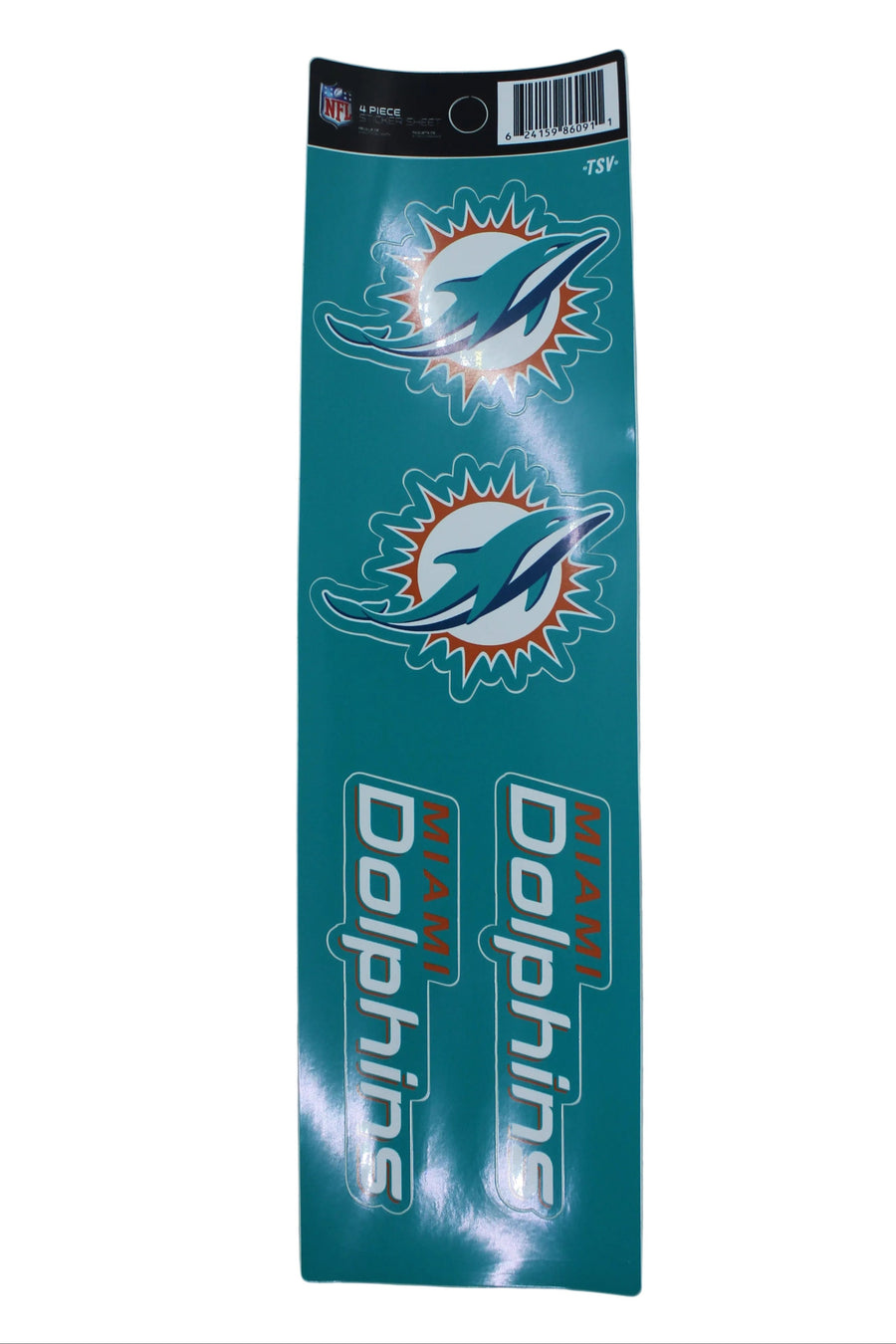 NFL Miami Dolphins 4 piece Sticker Sheet