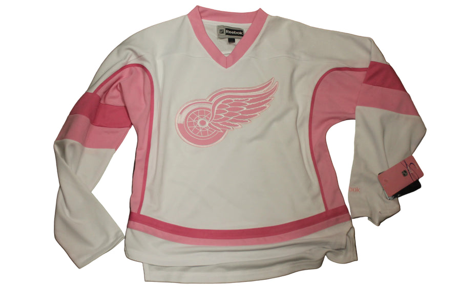 NHL Detroit Red Wings Youth Reebok White & Pink Jersey