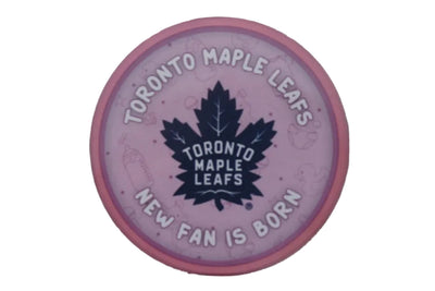 NHL Toronto Maple Leafs "New Fan is Born" Hockey Puck (Pink) in Puck Case