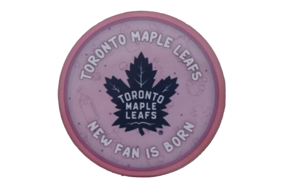 NHL Toronto Maple Leafs "New Fan is Born" Hockey Puck (Pink) in Puck Case